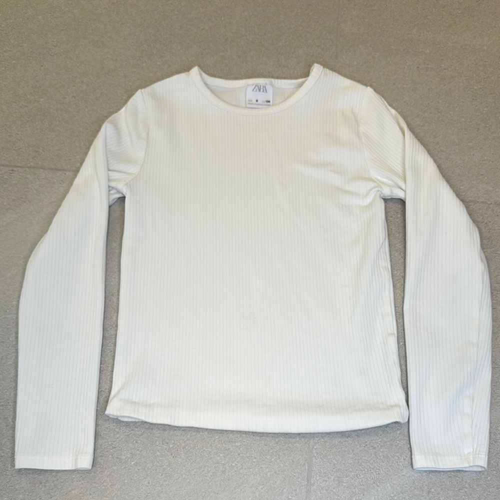 Zara Kids Long Sleeve Ribbed Top